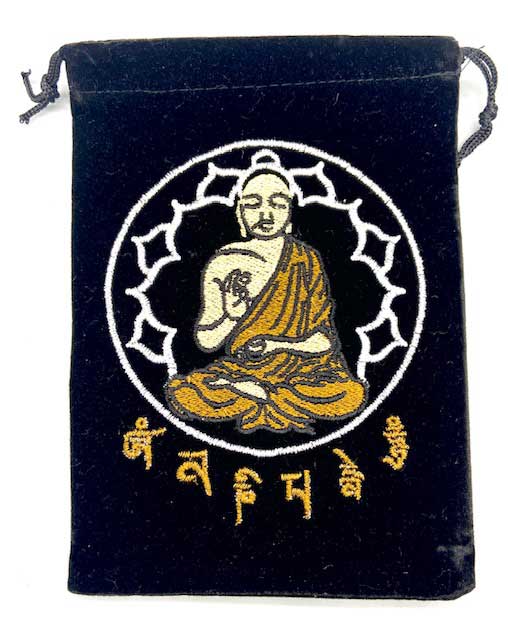 (set of 10) 5"x 7" Buddha Black velveteen bag - Click Image to Close