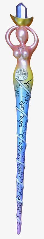 13 1/2" Spiral Goddess wand - Click Image to Close