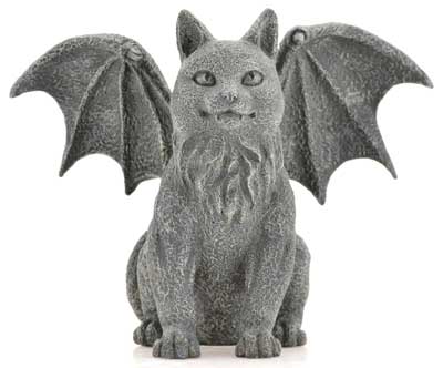 Winged Cat Gargoyle 6 1/2" - Click Image to Close