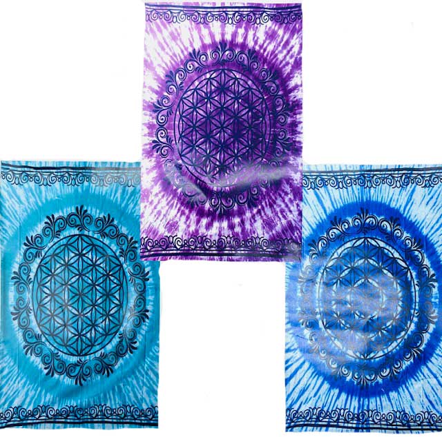 58" x 82" Flower of Life tapestry (mixed colors) - Click Image to Close