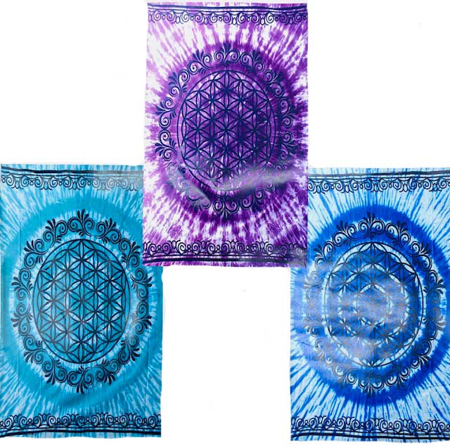 58" x 82" Flower of Life tapestry (mixed colors)